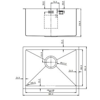 PILETA SIMPLE 50.8X38 - 2