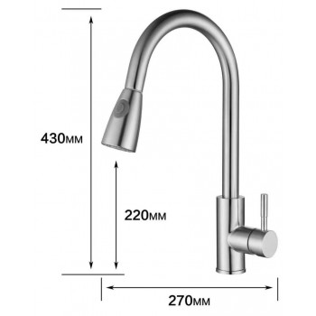 MONOCOMANDO MESADA ACERO INOX - 1